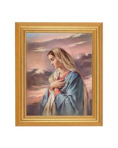8" x 10" Praying Madonna Print With 10" x 12" Gold Leaf Finish Beveled Frame
