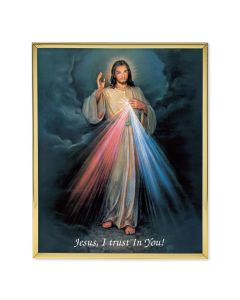 11" x 14" Gold Plaque Frame with a Divine Mercy Print