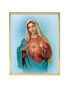 11" x 14" Gold Plaque Frame with a Immaculate Heart of Mary Print