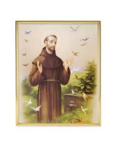 11" x 14" Gold Plaque Frame with a Saint Francis of Assisi Print