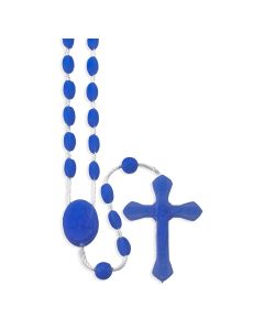 Dark Blue Plastic Bead Rosary-P65