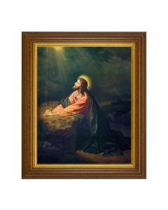 8" x 10" Hofmann: Gethesmane Print in 10.5" x 12.5" Walnut Finished Beveled Frame 