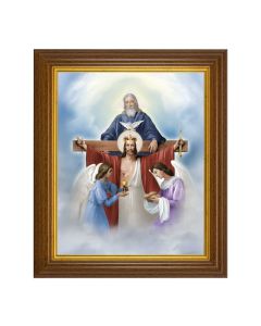 8"x10" Holy Trinity with Angels Print in 10.5"x12.5" Walnut Finished Beveled Frame 