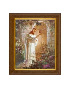 8" x 10" Sallman: Christ Knocking Print in 10.5" x 12.5" Walnut Finished Beveled Frame 