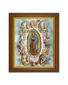 8" x 10" Our Lady of Guadalupe Visions Print in 10.5" x 12.5" Walnut Finished Beveled Frame 