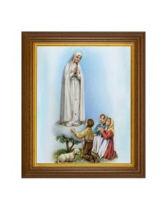 8" x 10" Our Lady of Fatima Print in 10.5" x 12.5" Walnut Finished Beveled Frame  