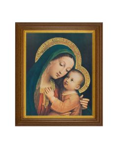 8" x 10" Our Lady of Good Counsel Print in 10.5" x 12.5" Walnut Finished Beveled Frame 