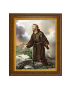 8"x10" St. Francis of Assisi Print in 10.5"x12.5" Walnut Finished Beveled Frame