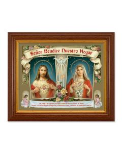 8" x 10" House Blessing (Spanish) Print in 10.5" x 12.5" Walnut Finished Beveled Frame  