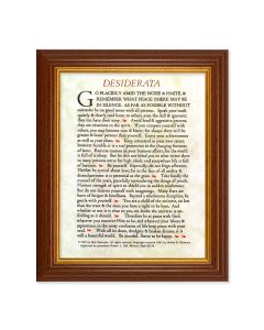 10 1/2" x 12 1/2" Walnut Finish Beveled Frame with 8" x 10" Desiderata Textured Art