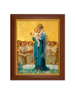 8" x 10" Vidal: Madonna and Child Print in 10.5" x 12.5" Walnut Finished Beveled Frame 