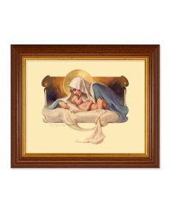 8" x 10" 8 x 10 Chambers: Mary Model of All Mothers Print in 10.5" x 12.5" Walnut Finished Beveled Frame 