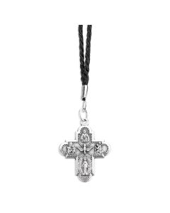 1 1/4" Four Way Cruciform Medal on a 30" Black Cord