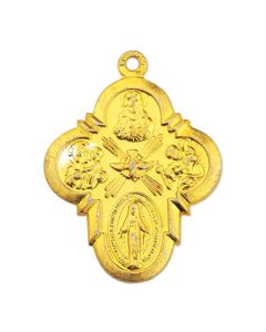 1 1/4" Four Way Medal in Gold Finish