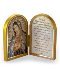 Our Lady of Guadalupe Standing Natural Wood Diptych
