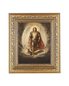 8" x 10" Archangel St. Michael in Armor Print with an Antique Gold Frame 12 1/2" x 14 1/2"