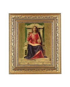 12 1/2" x 14 1/2" Ornate Gold Leaf Antique Frame with 8" x 10" King of Heaven Print