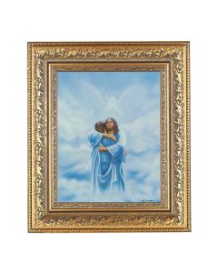 12 1/2" x 14 1/2" Ornate Gold Leaf Antique Frame with 8" x 10" Welcome Home/Reunion Print