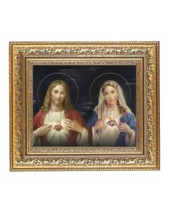 8" x 10" The Sacred Hearts Print With an Antique Gold Frame 12 1/2" x 14 1/2"