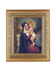 8" x 10" Chambers: Madonna and Christ Child Print With an Antique Gold Frame 12 1/2" x 14 1/2"