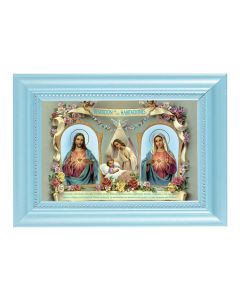 Pearlized Baby Blue Frame with a Baby Room Blessing (Spansih) Print 5 1/2" x 7"