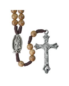 6mm Our Lady of Guadalupe Wood Bead Rosary-P65