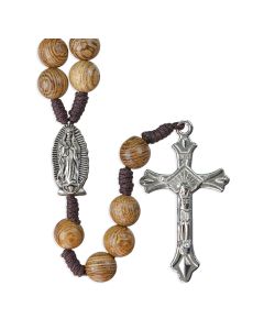 8mm Our Lady of Guadalupe Wood Bead Rosary-P65