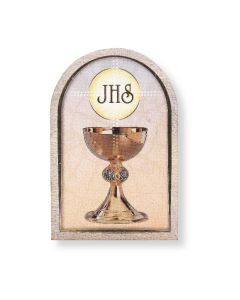 2 1/2" x 3 1/2" Communion Single Arched Standing Wood Plaque