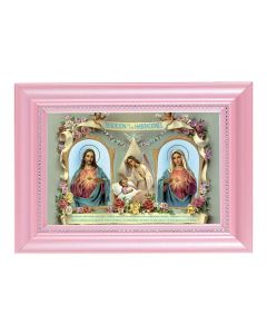 5 1/2" x 7" Pink Frame with Baby Room Blessing (Spanish) Print 