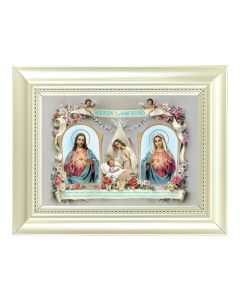 5 1/2 X 7" Pearlized White Frame with a Baby Room Blessing-Spanish Print 