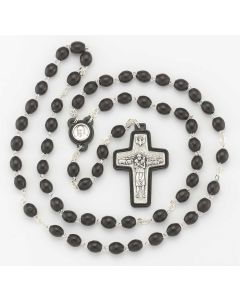 6 x 7mm Oval Blackwood Bead Pope Francis Rosary