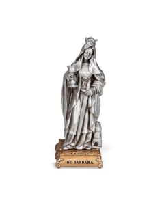 4 1/2" Pewter Saint Barbara Statue, Gift Boxed-P65