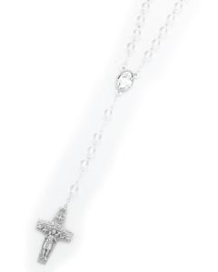 6mm Crystal Glass Pope Francis Rosary