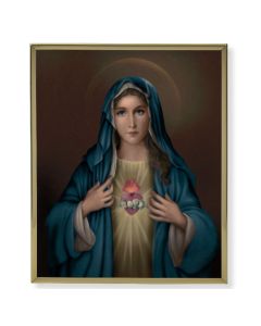 8" x 10" Gold Plaque Frame with a Simeone: Immaculate Heart of Mary Print