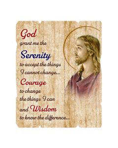 5 1/4" x 4 1/4 " Serenity Small Vintage Wooden Plaque