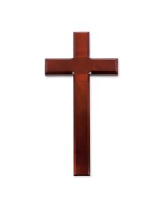 11"DARK CHERRY WOOD CROSS-Boxed