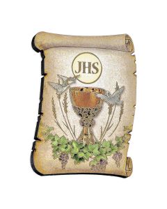 1 3/4 x 2 1/2 First Communion Chalice Scroll with Easel Stand