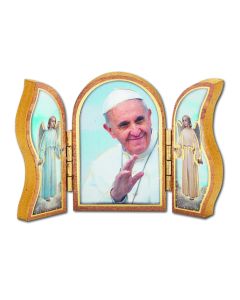 POPE FRANCIS 2.5"X1.75" WOOD