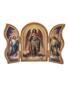5" x 7 1/4" The Three Archangels Grand Standing Triptych