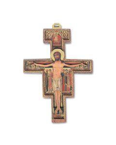 8" Italian 2-D San Damiano Wood Cross