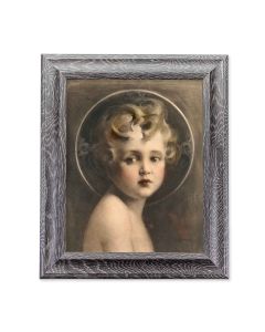 10 1/2" x 12 1/2" Grey Oak Finish Frame with an 8" x 10" Light of the World Print