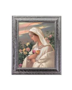 8"X10"  Mystical Rose Print in 10.5" X 12.5" Grey Oak Finish Frame  