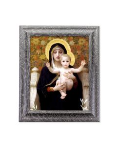 8"X10"  Bouguereau: Madonna of the Lilies Print in 10.5" X 12.5" Grey Oak Finish Frame