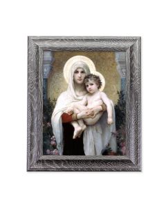 8"X10" Bouguereau: Madonna of the Roses Print in 10.5" X 12.5" Grey Oak Finish Frame  