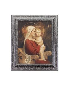 8" x 10" Chambers: Madonna and Child Print in 10.5" x 12.5"Grey Oak Finish Frame