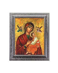 8"X10"  Our Lady of Passion Print in 10.5" X 12.5" Grey Oak Finish Frame 