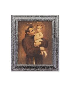 8" X 10" St Anthony with Jesus Print in an 10.5" X 12.5" Grey Oak Finish Frame