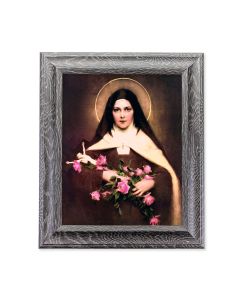 10 1/2" x 12 1/2" Grey Oak Finish Frame with an 8" x 10" Saint Therese Print