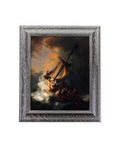 10 1/2" x 12 1/2" Grey Oak Finish Frame with an 8" x 10" Rembrandt: The Storm in the Sea of Galilee Print
