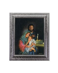 10 1/2" x 12 1/2" Grey Oak Finish Frame with an 8" x 10" The Holy Family Print